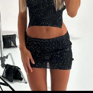 My Little Secret Sequin Knit Mini Skirt